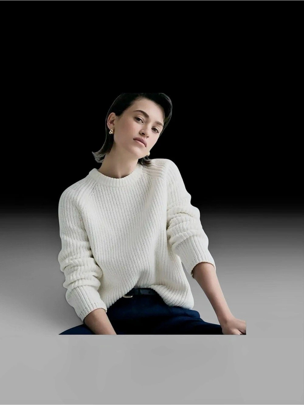 Quince Organic Cotton Women's Fisherman Crew Sweater Crew Sweater